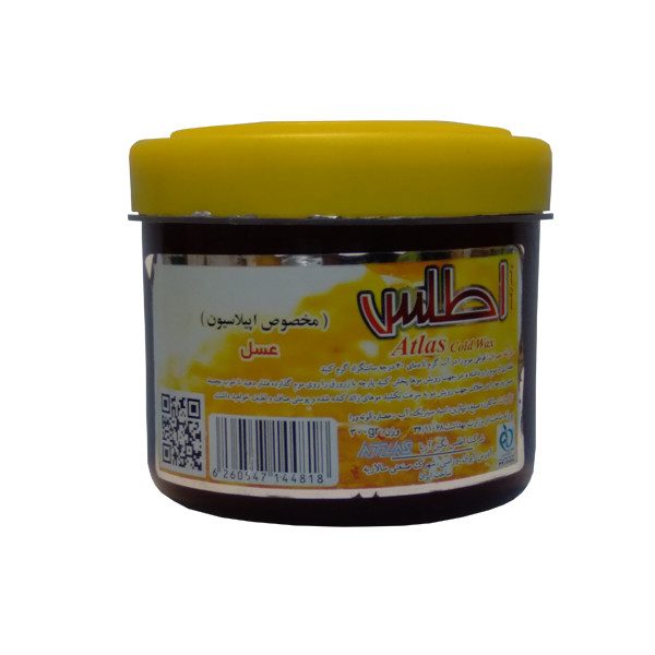 موم موبر اطلس مدل عسل حجم 300 میلی لیتر به همراه پد اپیلاسیون بسته 10 عددی و آبسلانگ موم بسته 2 عددی