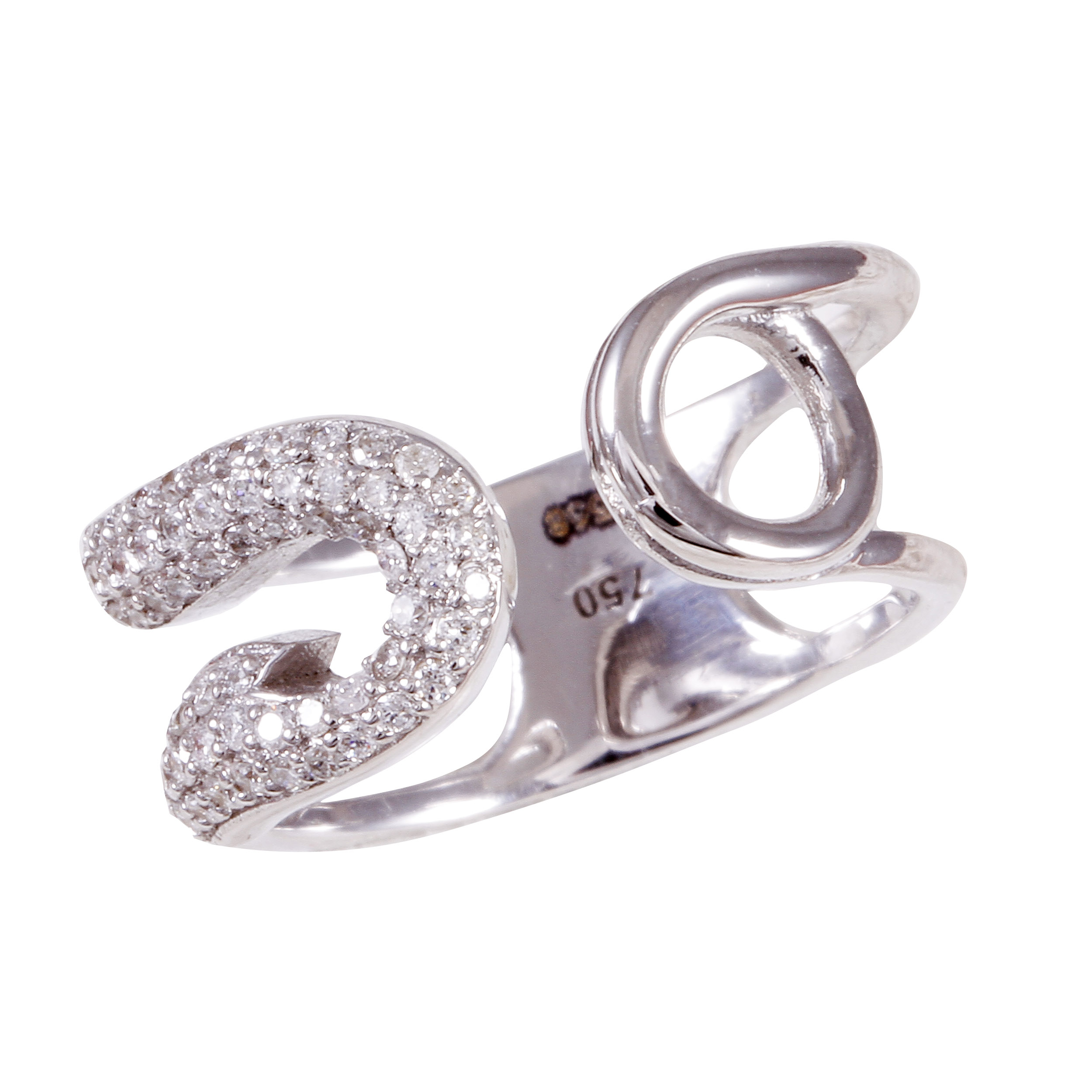 انگشتر طلا 18 عیار زنانه جواهری گاندی مدل 30105