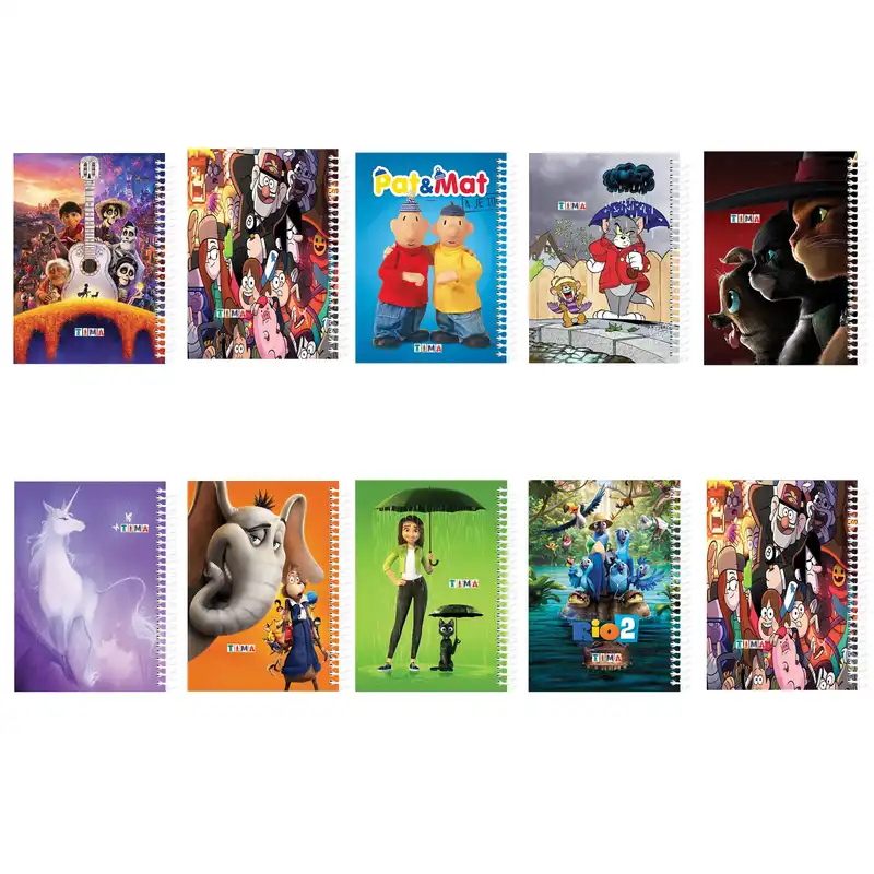 دفتر مشق 50 برگ تیما مدل حاشیه دار مجموعه 10 عددی