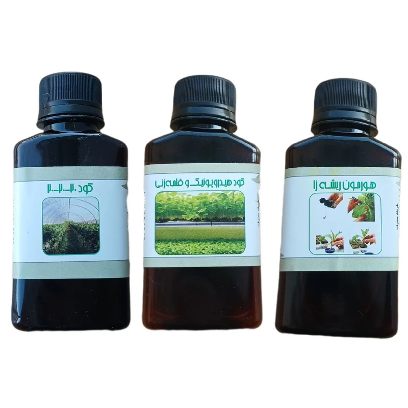 کود مایع کامل سه بیست و کود هیدروپونیک و قلمه و هورمون ریشه زا مدل life drop حجم 110 میلی لیتر بسته 3 عددی