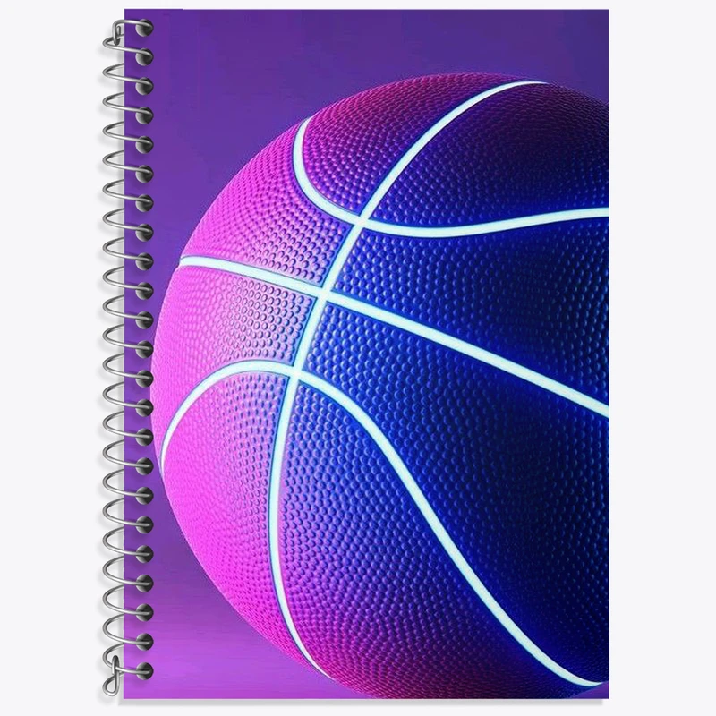 دفتر زبان 50 برگ خندالو مدل دو خط طرح توپ بسکتبال کد N1726