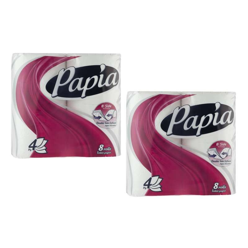 دستمال توالت پاپیا مدل پروانه دو بسته 8 عددی دستمال توالت پاپیا مدل پروانه دو بسته 8 عددی