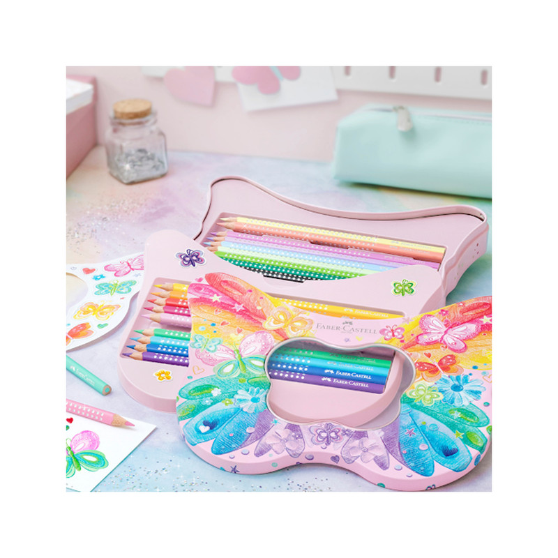 مداد رنگی 20 رنگ فابر کاستل مدل Butterfly Pastel