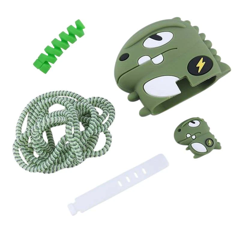 محافظ کابل شارژر دیواری طرح دایناسور مدل Las11 مناسب برای شارژر سامسونگ 25 وات بسته 5 عددی 