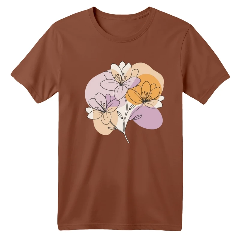 تی شرت آستین کوتاه بچگانه مدل گل مینیمال