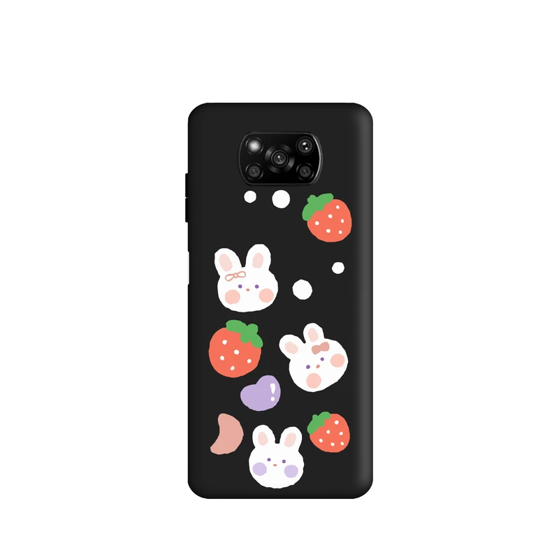 کاور طرح خرگوشی توت فرنگی کد t2473 مناسب برای گوشی موبایل شیائومی Poco X3 / Poco X3 Pro / Poco X3 NFC