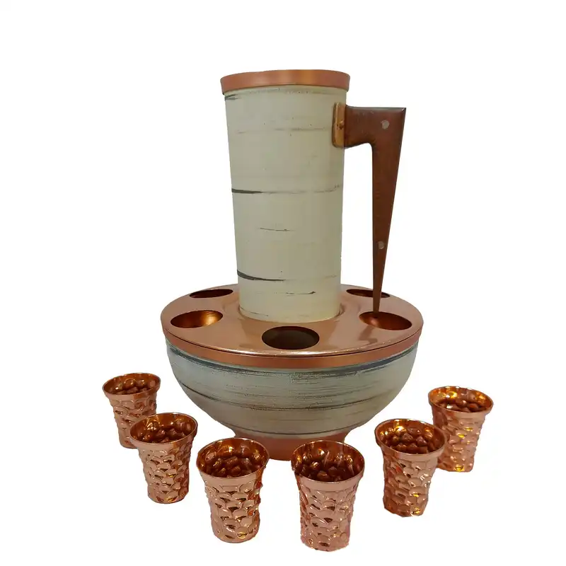 ست 8 تکه پارچ و لیوان مسی مدل مدرن کد 78258