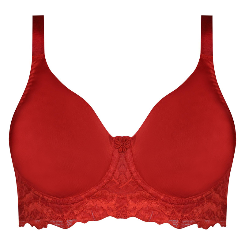 سوتین زنانه پانیذ مدل ساتن فنردار کد 22206 رنگ قرمز