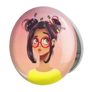 آینه جیبی خندالو طرح دخترانه مدل تاشو کد 25653 