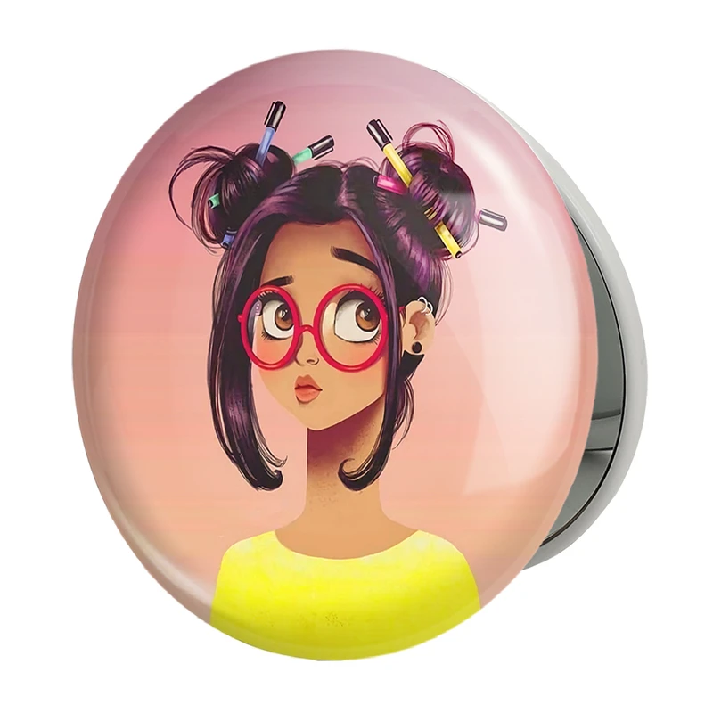 آینه جیبی خندالو طرح دخترانه مدل تاشو کد 25653 