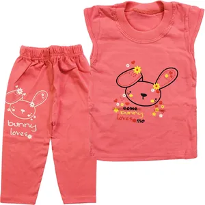 ست تاپ و شلوار دخترانه طرح خرگوش مدل A12 کد 0225