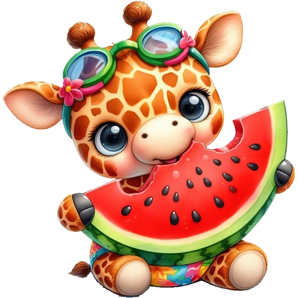 استیکر پارچه و لباس پاد آفرین طرح زرافه کارتونی کد 5314