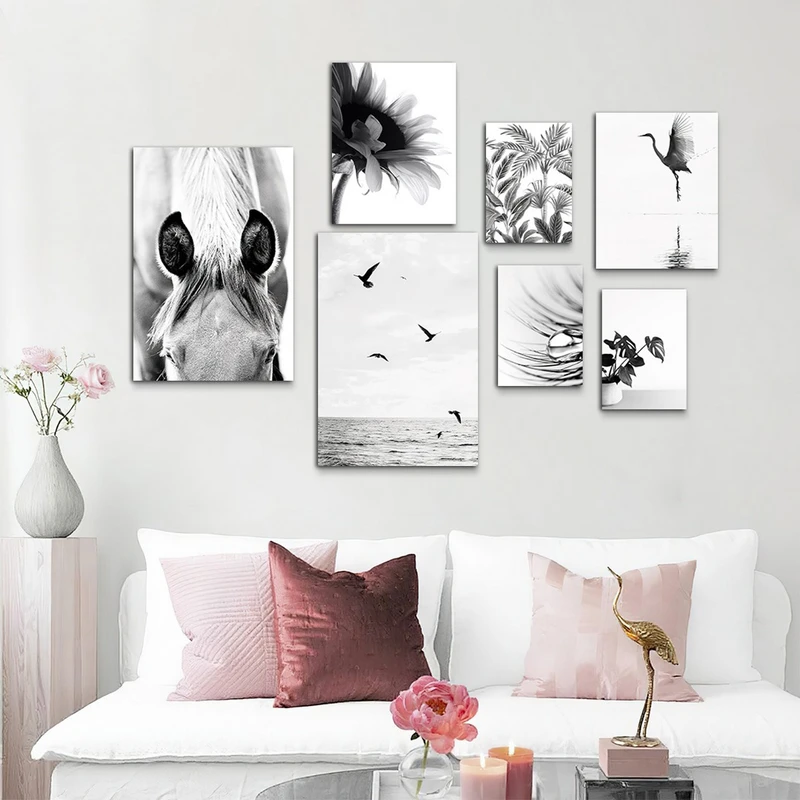 تابلو شاسی بکلیت طرح دکوراتیو اداری و طبیعت مدل SH-1108 مجموعه 7 عددی