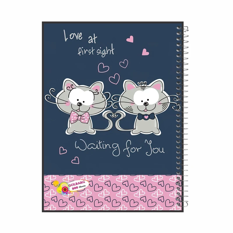 دفتر مشق 200 برگ گلبرگ مدل گربه کد 5115