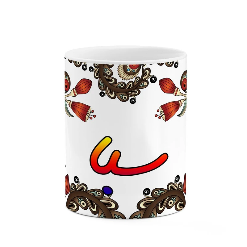 ماگ کاکتی مدل اسم سبا طرح سنتی گل و بته کد mgh45548