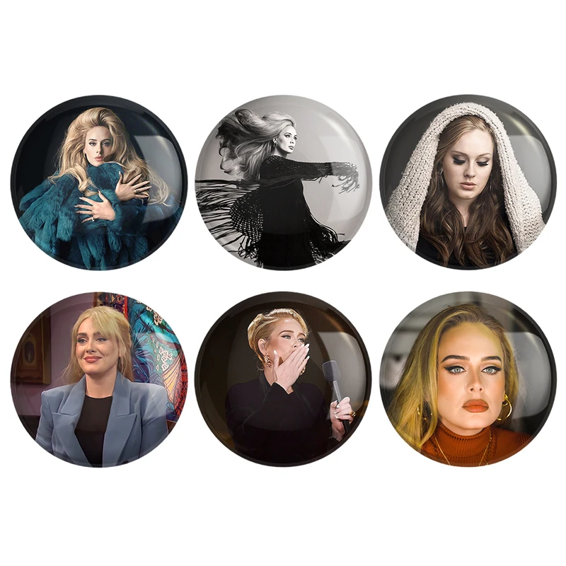 مگنت خندالو طرح ادل Adele کد 1085A مجموعه 6 عددی