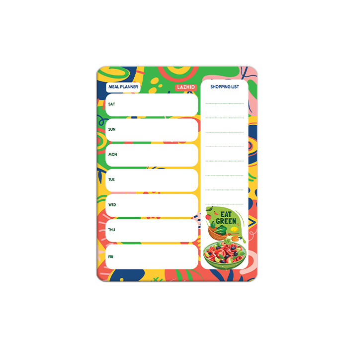 تخته وایت برد لاژید مدل برنامه غذایی گیاهخواری سایز 14x18 سانتی متر