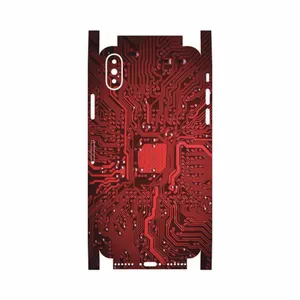 MAHOOT Red Printed Circuit Board-FullSkin Cover Sticker for Apple iPhone X