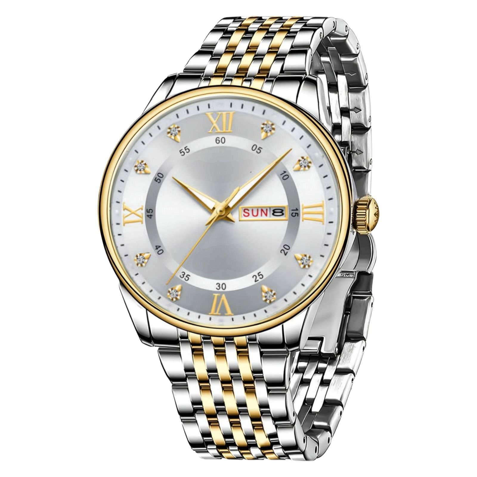 ساعت مچی عقربهای مردانه کوارتز مدل تک موتوره بند استیل کد 1 - - 1