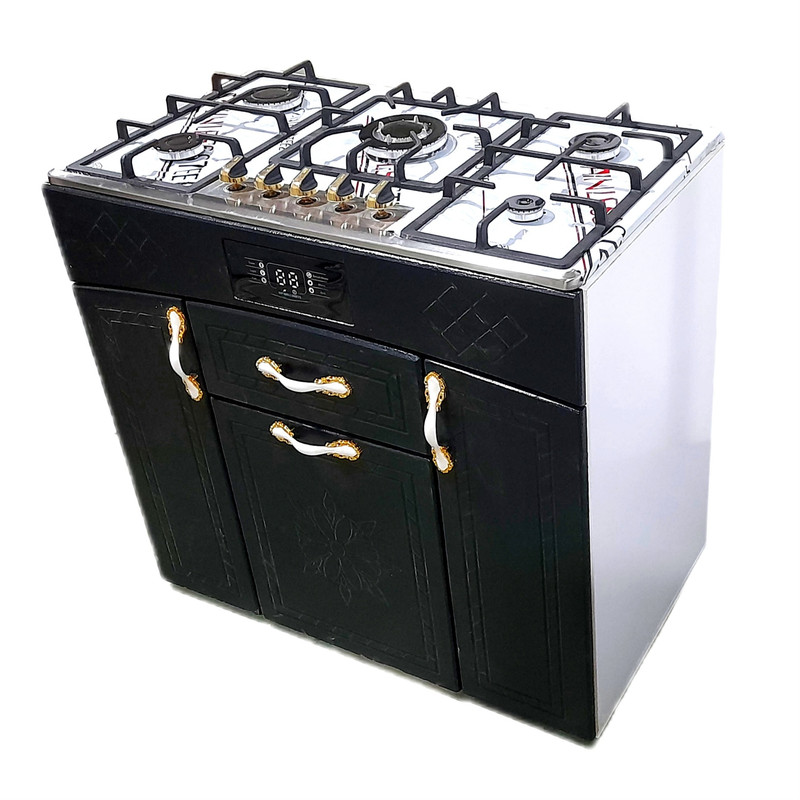 اجاق‌ گاز 5 شعله هاکان مدل چهار درب صفحه استیل بوش