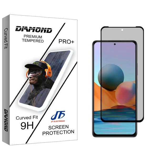 محافظ صفحه نمایش حریم شخصی جی اف مدل Diamond مناسب برای گوشی موبایل شیائومی Redmi Note 10 Pro