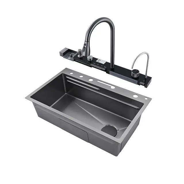 سینک ظرفشویی استیل مدل پیانویی اسمارت توکار