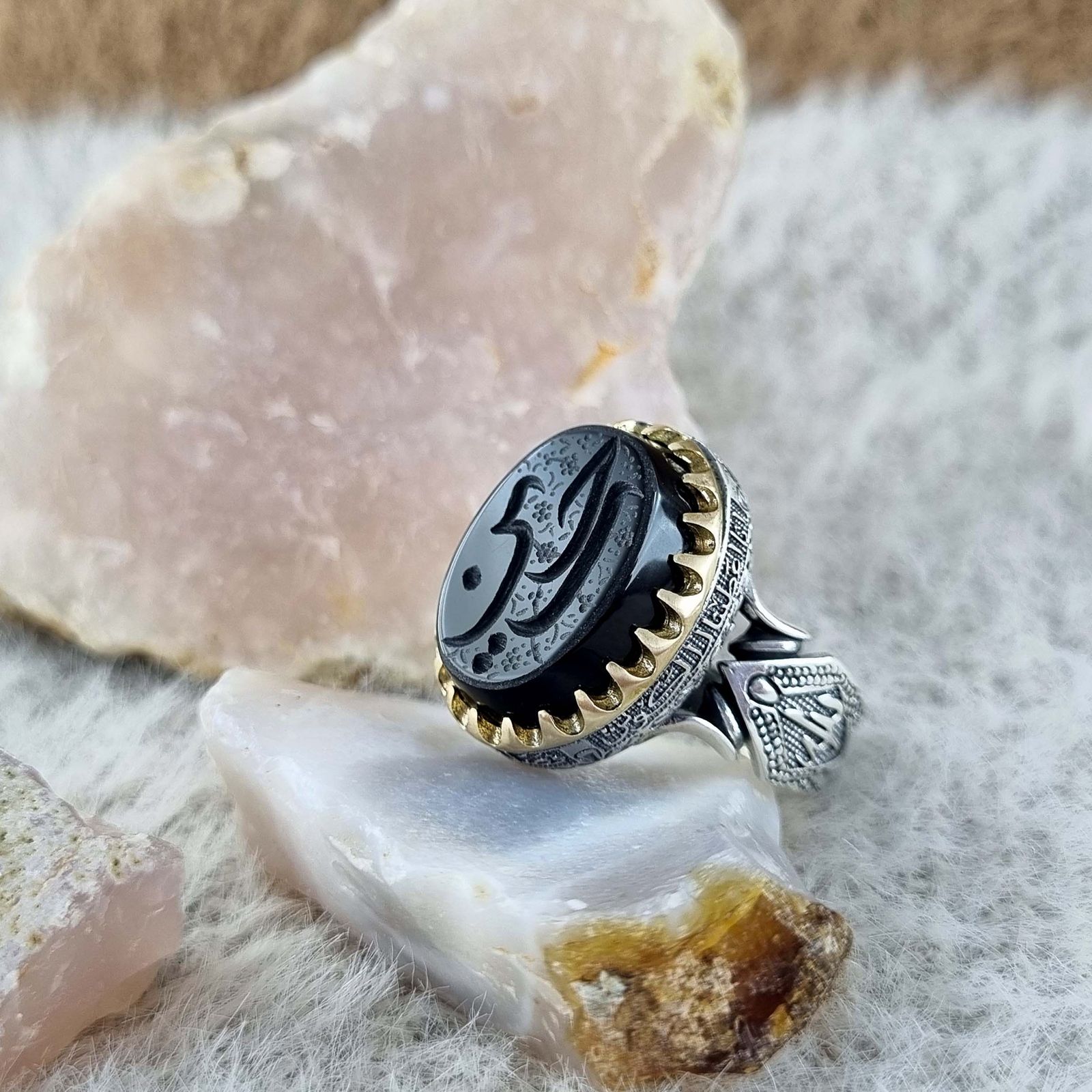 انگشتر نقره مردانه ملک زیور مدل سوره کوثر طرح حسین کد 416 - - 4