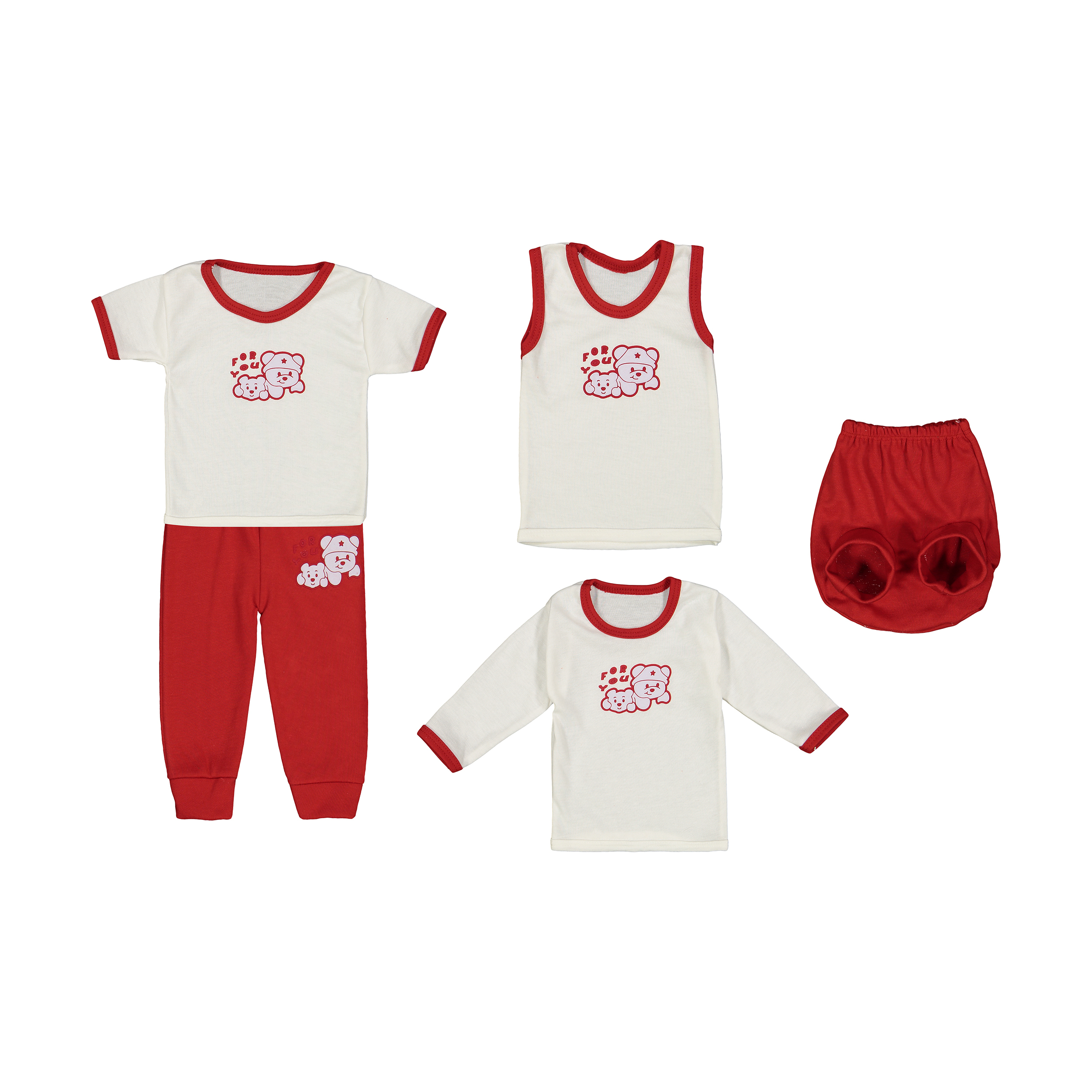 ست 5 تکه لباس نوزادی مدل نی نی کد 81