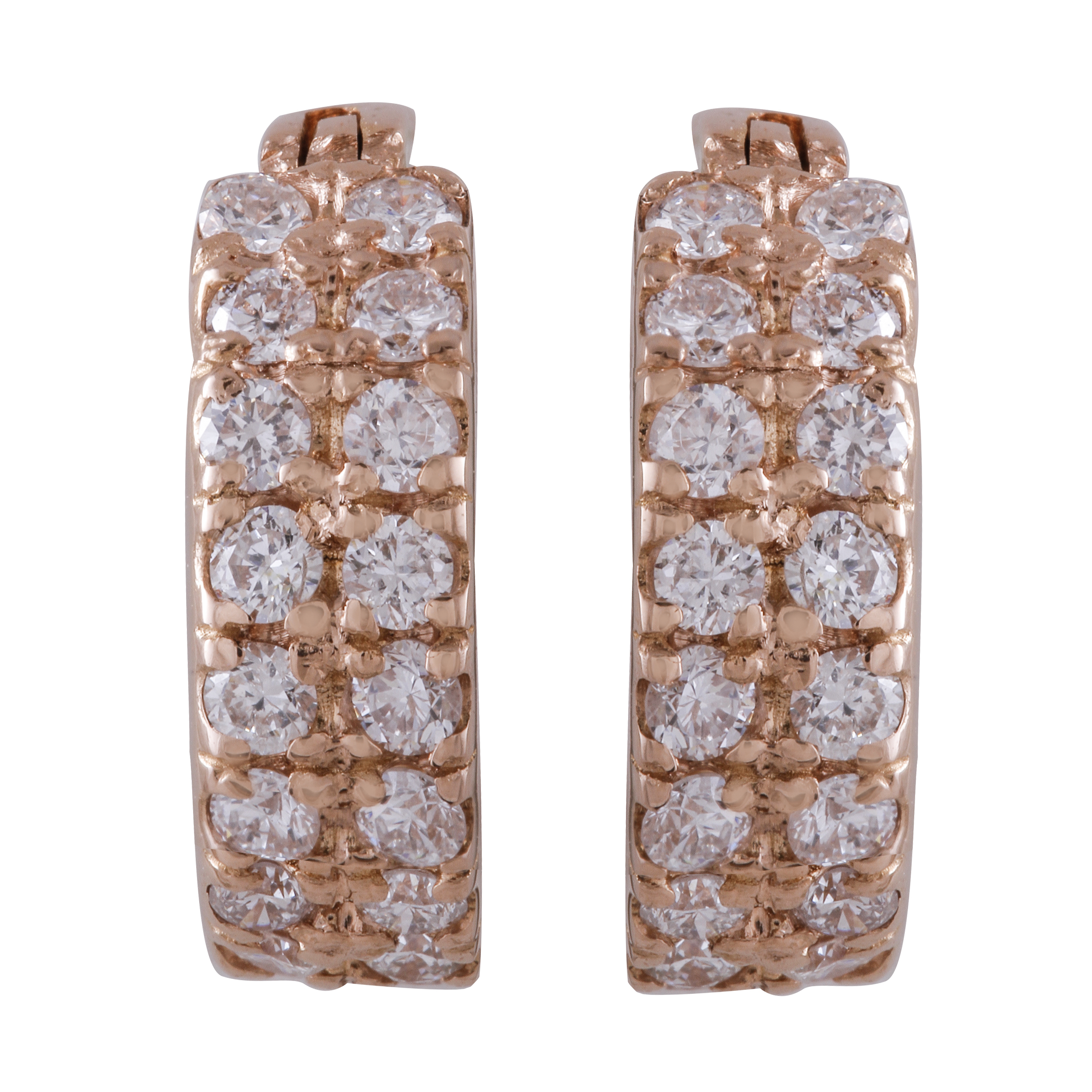 گوشواره طلا 18 عیار زنانه جواهری گاندی مدل 30243