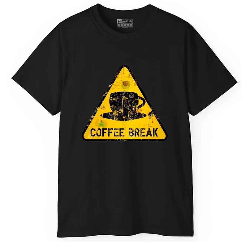  تی‌ شرت آستین کوتاه مردانه پاد آفرین طرح کافی قهوه کافه COFFEE کد 496
