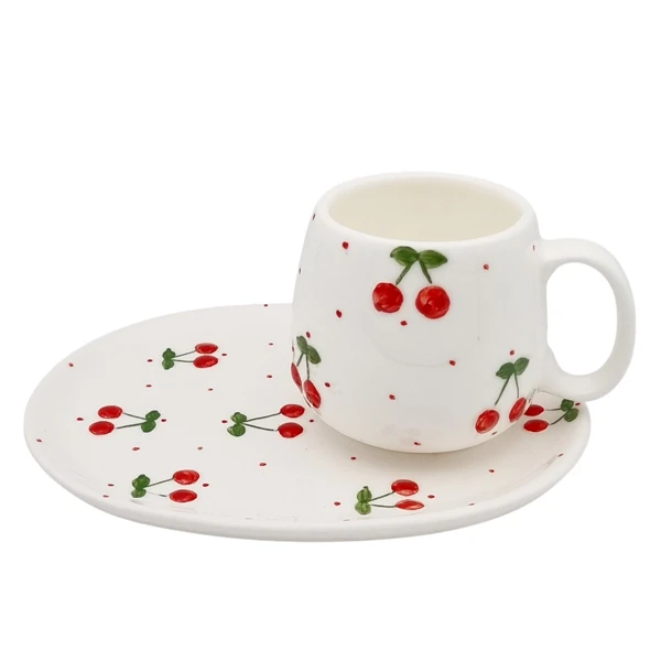 ماگ مدل شقایق کد 17155xalb2 به همراه زیر لیوانی