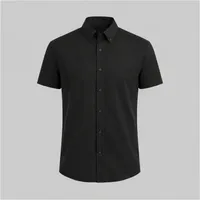 پیراهن آستین کوتاه یقه برگردان با تنخور معمولی (regular fit) مردانه مدل ساده