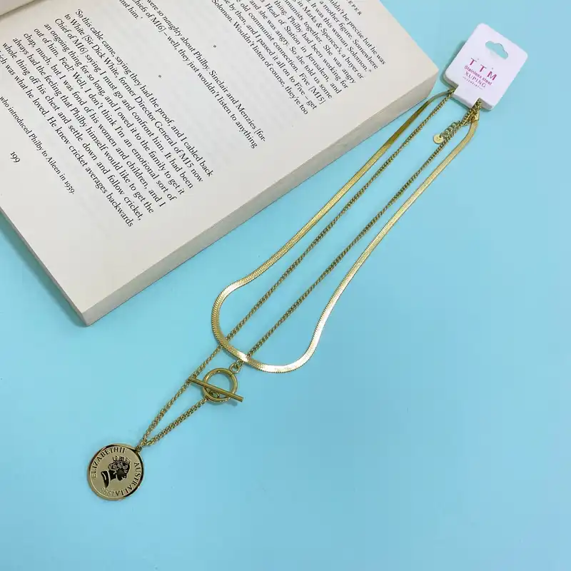 گردنبند زنانه ژوپینگ مدل سکه الیزابت کد N3587