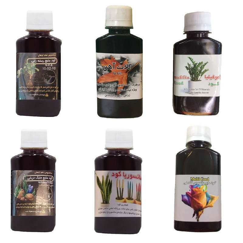 کود مایع فسفر ریشه زایی 10-52-10 و کلات آهن و کود زاموفیلیا و کود جلبک دریایی و کود سانسوریا و کود گلدهی مدل life drop حجم 120 میلی لیتر