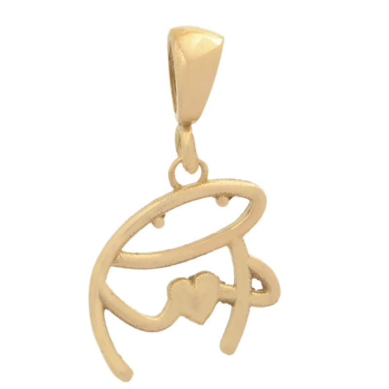 آویز گردنبند طلا 18 عیار زنانه طلای مستجابی طرح استیکر میقولی قلب کد T2155