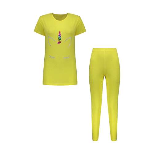 ست تی شرت آستین کوتاه و شلوار زنانه مدل 358099929