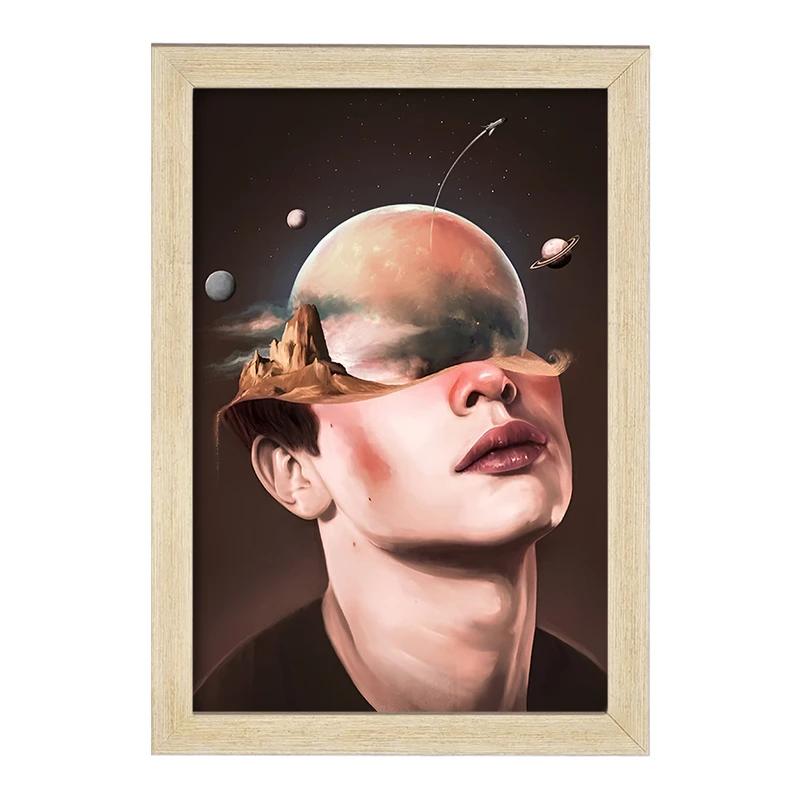 تابلو خندالو مدل پرتره و کهکشان کد F11081