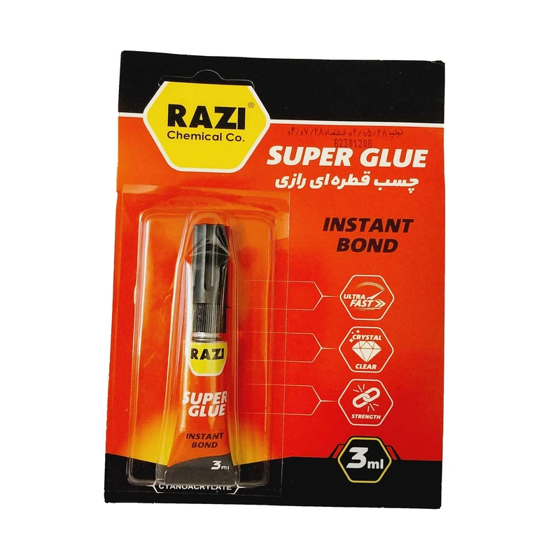 چسب قطره ای رازی مدل Super Glue حجم 3 میلی لیتر