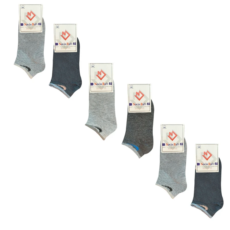 جوراب ساق کوتاه زنانه نوین بافت مدل  654  بسته 6 عددی