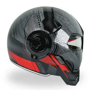 کلاه کاسکت ماسکی آیرون من مدل grey/red/shine