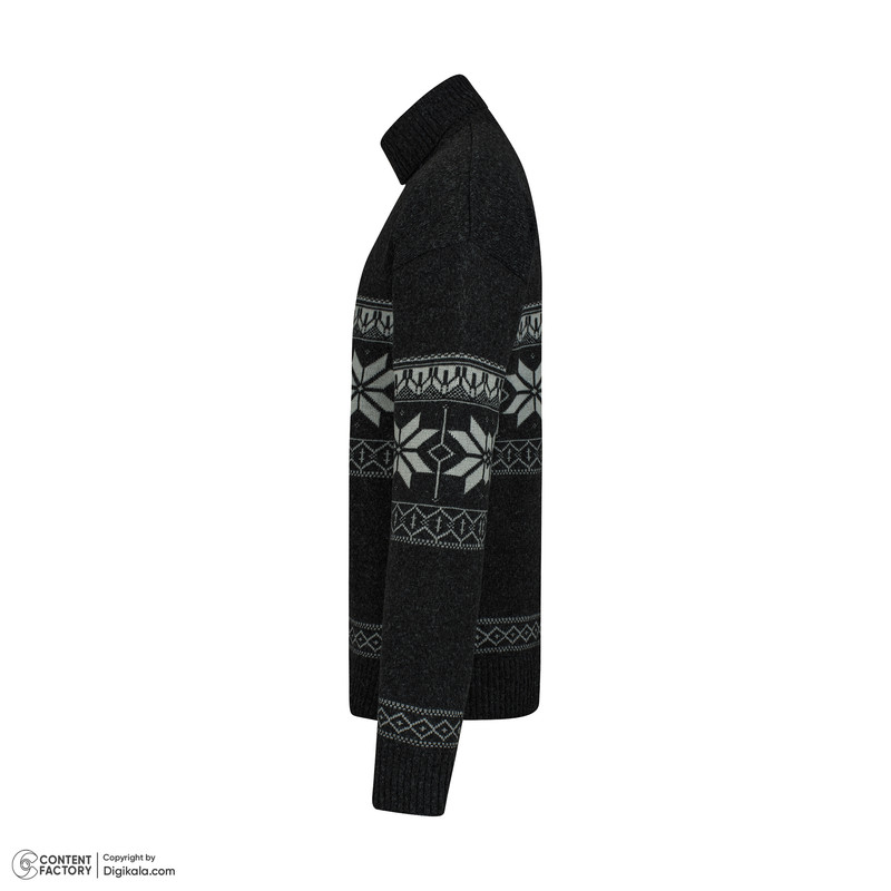 پلیور یقه اسکی مردانه مدل هندسی کد GO-SKI-BLK رنگ مشکی