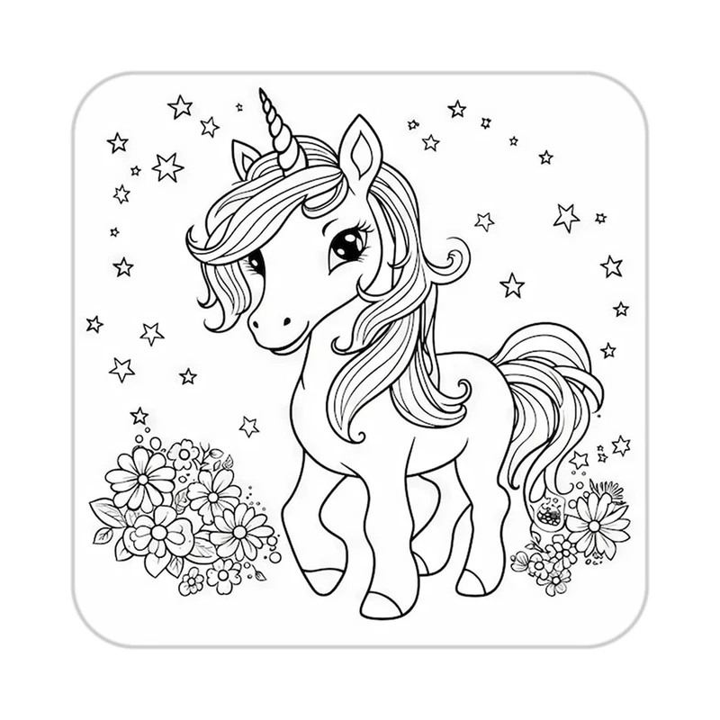 زیر لیوانی کاکتی طرح اسب تک شاخ و یونیکورن مدل mp32018