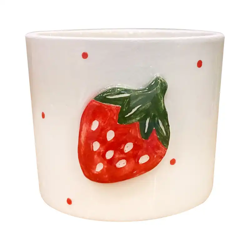 گلدان سرامیکی مدل توت فرنگی برجسته