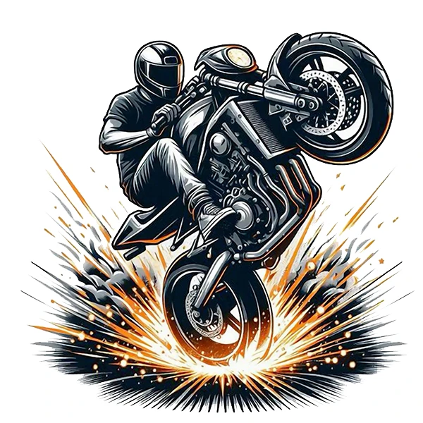 استیکر پارچه و لباس پاد آفرین طرح موتورسیکلت سنگین کد 1030
