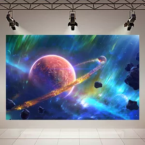پوستر مدل بک لایت طرح کهکشان و ستارگان روپاشی قمر و سیاره