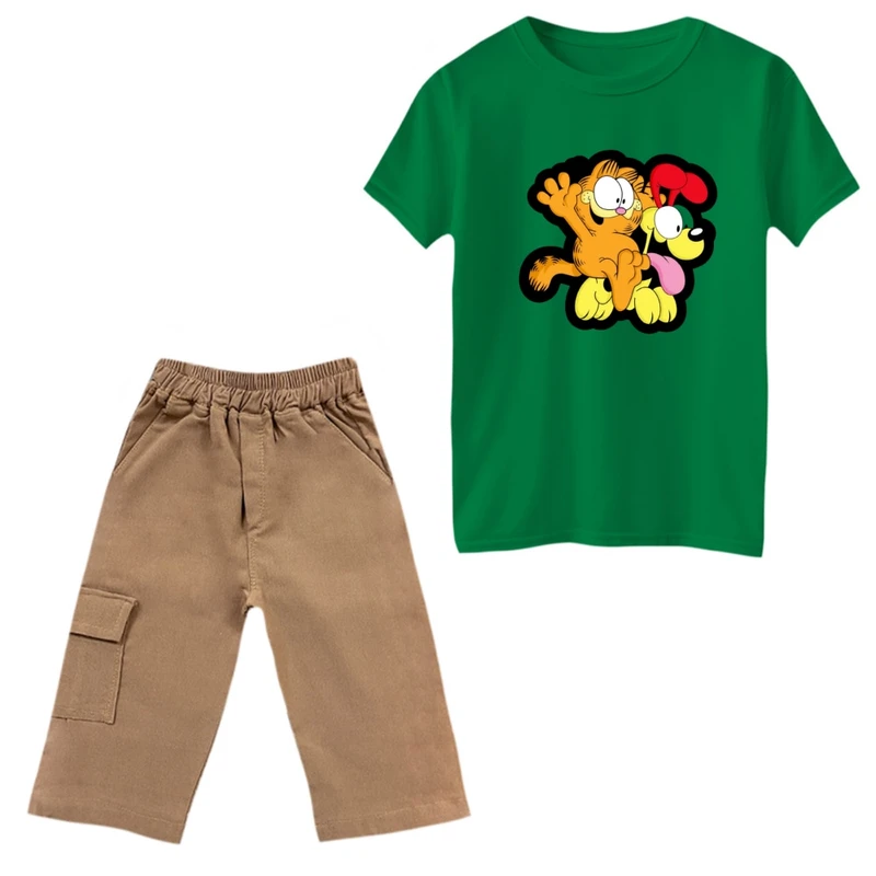 ست تی‌شرت و شلوارک پسرانه مدل گارفیلد کد 15