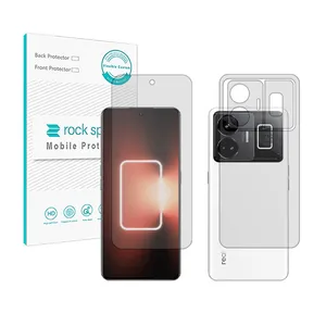 Rockspace HyGEL model clear screen protector suitable for Realme GT3 mobile phone along with the phone back protector