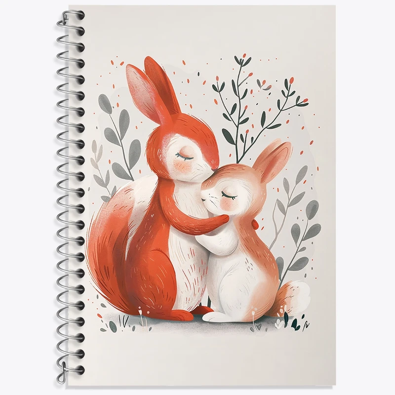 دفتر زبان 50 برگ خندالو مدل دو خط طرح خرگوش کیوت کد F2881