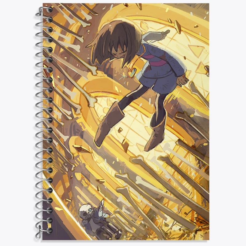 دفتر زبان 50 برگ خندالو مدل سه خط طرح بازی آندرتیل (Undertale) کد 31770