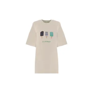 تی شرت لانگ زنانه بنیس مدل آیسان رنگ کرم